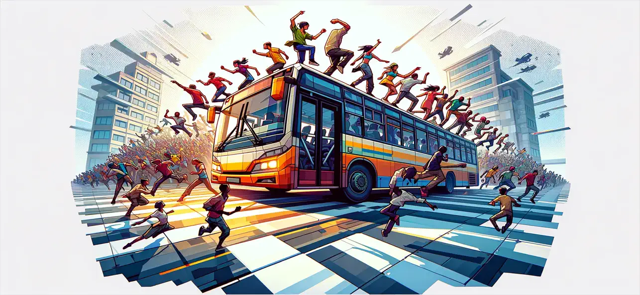 Ilustración horizontal del autobús de fiesta