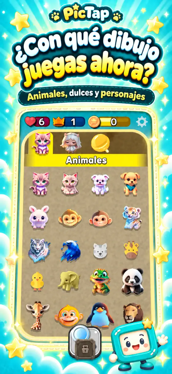 Elige escenarios de animales, dulces y otros temas