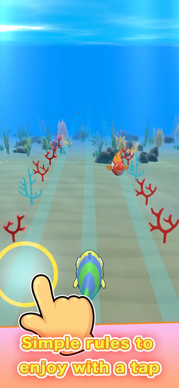 Underwater runner gameplay with obstacles